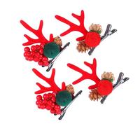 PAMINGONO 2pares Horquilla de Asta de Ciervo Navideña Horquillas Orejas de Asta Pasador Navideño Pinzas Pelo Navideñas Accesorios Pelo de Fiesta para Usar Fiestas de Navidad