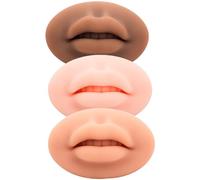 PAMINGONO 3 Piezas De Máscara De Silicona Para Labios, Suministros Para Tatuajes, Piel Falsa Profesional, Silicona Para Labios Falsos, Elástica, Suave, Piel Falsa, Portátil, Para Práctica
