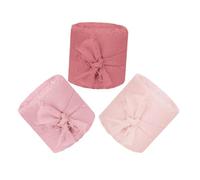 PAMINGONO 3 Rollos Cinta de de Seda Chiffon con Borde Deshilachado para Decoración de Bodas y Manualidades de Rosa Pastel para Invitaciones y Envoltorios