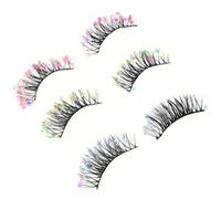 PAMINGONO 3pares Pestañas Postizas De Gliter Para Mujeres y Niñas De Pestañas Falsas De Maquillaje Para Fiestas Accesorios Brillantes Para Especiales