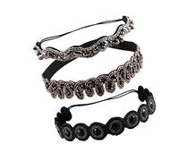 PAMINGONO 3piezas Accesorio De Cabello Diadema Retro Cristal Práctica y Para Cosméticos y Ejercicio