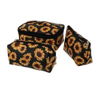 PAMINGONO 3piezas Bolsas para Guardar Artículos De Tocador Girasoles Unidades Práctica