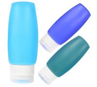 PAMINGONO 3piezas Botellas De Viaje De Silicona Recargables Para Loción y Champú Bolsa De Almacenamiento Incluida