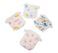 PAMINGONO 4 Braguitas de Entrenamiento Reutilizables para Bebés 6-11 Kg Algodón Absorbente Estampados de Dinosaurios y Mundo Marino Calzoncillos Ajustables Niñas Ropa para Aprendizaje de