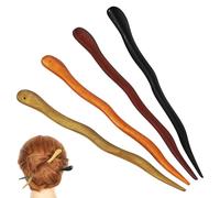 PAMINGONO 4 Horquillas Chinas de Madera Pelo, Palitos para Moño Elegante, Cómodas Irritación, Adecuado para Fiesta y Cita