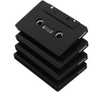 PAMINGONO 4 Piezas Decoración de Cintas de Casete Vacías Negras para Bricolaje en Plástico, Accesorio DIY para Manualidades y Decoración de Paredes en Casa