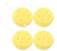 PAMINGONO 4 piezas Esponja de Baño Corporal Doble Cara Exfoliante Esponja Suave para Ducha Limpia y Masajea Piel Apta para Hombres y Mujeres Color Amarillo