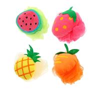 PAMINGONO 4piezas Bolas De Baño De Frutas Suaves y Duraderas Para Exfoliantes De Baño Fácil De Usar y Limpiar