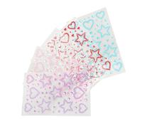 PAMINGONO 5 Hojas Pegatinas Adhesivas para Cara con Gemas Forma de Estrellas y Corazones Resistentes al Sudor Cómodas y Fáciles de Aplicar para Maquillaje de Festival y Manualidades DIY