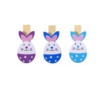 PAMINGONO 50 Unidades Clips para Fotos de Madera con Diseño de Conejo Decoración de Pascua Colorida Sujetapapeles Resistentes para Memos y Ornamentos Festivos Color Aleatorio