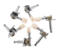 PAMINGONO 6 Clavijas de Afinación para Guitarra Acústica Folk Llaves de Guitarra Pequeñas de Metal Plateado Cabezal Juego de 6 Piezas 3 Izquierda y 3 Derecha para Ajuste Preciso