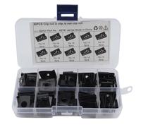 PAMINGONO 60 Piezas de Clips en Forma Acero al Manganeso Negro para Fijar Cables en Panel de Tablero y Parachoques de Motocicleta