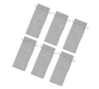 PAMINGONO 6piezas Bolsa para Envasar Vino Tinto de Obsequio Reutilizables para Botellas de Vino Cordón Color Arpillera