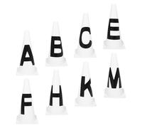 PAMINGONO 8 Piezas Conos de Agilidad Deportiva de Plástico 32 Cm 8 Piezas Letras para Entrenamiento de Fútbol, Baloncesto y Ejercicios al Aire Libre, Marcadores de Puntos Resistentes y