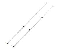 PAMINGONO Barra Telescópica Ajustable para Colgar Ropa de Aleación Resistente 2 Piezas Plateadas Gancho Cerrado Tendedero para Armario y Exterior Adecuado para Balcones y Espacios