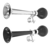 PAMINGONO Bocina de Bicicleta Metálica Chapada 7 Pulgadas, 2 Piezas, Color Negro y Plateado, Fuerte y Clara para Ciclismo de Montaña, Accesorios para Manillar, Sonido Potente al Aire Libre