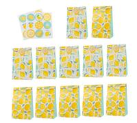 PAMINGONO Bolsa de Papel Ecológica para Dulces y Galletas Diseño Limón Paquete 12 Unidades 2 Modelos X 6 2 Hojas de Adhesivos Adecuado para Fiestas Bodas y Cumpleaños
