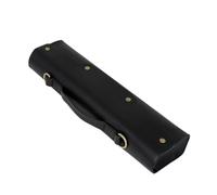 PAMINGONO Bolsa Portátil para Flauta Negra 16-17 Orificios, Bolso de Mano Compacto de Cuero Resistente al Desgaste, Soporte de Transporte Adecuado para Actuaciones al Aire Libre
