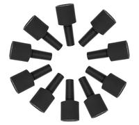 PAMINGONO Botellas de Esmalte de Uñas Vacías de Vidrio 10 Ml Tapa y Pincel, Diseño Oblato Mate Negro, Kit Portátil para Gel Acrílico y Decoración de Uñas, 10 Piezas