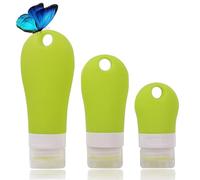 PAMINGONO Botellas de Silicona Recargables de 60ml con Orificio, 3 Piezas, Reutilizables Prueba de Fugas, Dispensador Portátil Adecuado para Viaje y Cuidado Personal