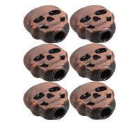PAMINGONO Botones de Clavija de Afinación para Guitarra Folk Metálicos Forma de Calavera Color Cobre Rojo, 6 Unidades Pequeñas para Reemplazo, Sistema de Afinación Preciso y
