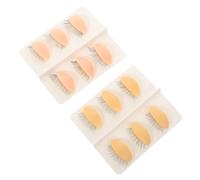 PAMINGONO Cabeza de Maniquí de Pestañas de Silicona Desmontable 6 Pares Párpados Reemplazables Entrenador Realista para Práctica de Extensiones de Pestañas Color Piel y Rosa Modelo para