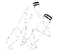 PAMINGONO Cadena de Pelo para Trenzas de Metal Plata Diseño Delicado y Ligero para Mujer, Accesorios Cabello Cómodos y Elegantes para Muchas Ocasiones