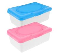 PAMINGONO Caja de Almacenamiento de Pañuelos Húmedos Reutilizable de PP para Hogar y Coche, Diseño Simple y Decorativo, Pack de 2 Piezas para Organizar Toallitas Húmedas