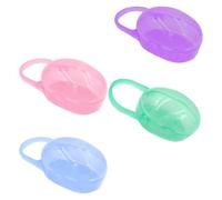 PAMINGONO Caja de almacenamiento para chupetes, Estuches para chupetes, 4 piezas, PP, compacta, protege chupetes, para bebés, hogar y viaje Color