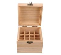 PAMINGONO Caja de Madera para Aceites Esenciales 16 Compartimentos Organizador para Frascos de 10 Ml Contenedor Seguro y Compacto para Aromaterapia y Viaje Estuche Versátil para Esmaltes