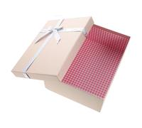 PAMINGONO Caja de Obsequio para San Valentín 24X19X9 CM Cartón Duro Lazo de Cinta de Seda Rosa Dorado Contenedor Decorativo Multiusos para Dulces y Pequeños Obsequios