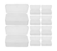 PAMINGONO Caja de Plástico Transparente con Tapa Mini Contenedor Rectangular de 125X85X35 MM Set de 8 Unidades Caja Organizadora para Manualidades Joyería y Almacenamiento de Objetos