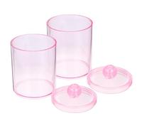 PAMINGONO Caja Organizadora de Maquillaje Transparente Tapa 2 Piezas Contenedor Sellado Anti-Polvo para Bastoncillos Discos y Accesorios de Tocador Adecuado para Baño y Escritorio Color