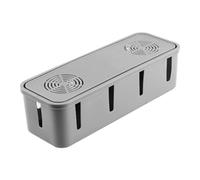 PAMINGONO Caja Receptora Fija para Enchufes y Cables Eléctricos Organizador de Cables Orificios para Disipación de Calor Gran Capacidad Color Gris Soporte para Orden en Escritorio