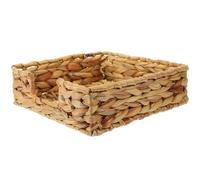 PAMINGONO Cesta de Almacenamiento Cuadrada de Paja Tejida Porta Pañuelos de Escritorio Multifuncional Cesta Pequeña para Organización de Dormitorio y Estantes Tamaño 22x22x7 Cm Práctica