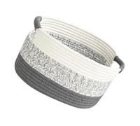 PAMINGONO Cesta Tejida Decorativa de Cuerda de Algodón Cesta Organizadora Oval Pequeña Hogar y Oficina Contenedor para Calcetines y Artículos Diversos