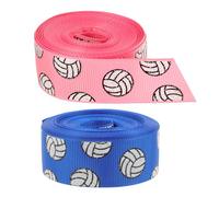 PAMINGONO Cinta Deportiva de Voleibol 22 MM 2 Rollos de 5 Yardas Poliéster Acanalado Colores Azul Marino y Rosa para Decoraciones de Casilleros Manualidades de Animadoras y Accesorios