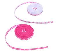 PAMINGONO Cinta para Envolver Regalos de Concientización Cáncer de Mama 2 Rollos 1 CM X 9 M Cinta Decorativa de Poliéster para Manualidades y Eventos de Recaudación de Fondos Rosa y Blanca