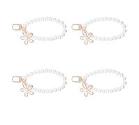 PAMINGONO Cordones para Teléfono Móvil Diseño de Perlas Doradas, 4 Piezas, Correas Desmontables para Muñeca y Llaveros, Accesorios Ligeros para Colgar y Proteger Teléfonos y Objetos