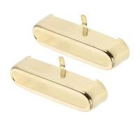PAMINGONO Cubierta Abierta de Latón para Pastilla Single Coil de Guitarra Eléctrica Protector Metálico Dorado 2 Piezas Marco Compatible Cubiertas y Anillos de Pastillas para Uso Musical