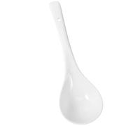 PAMINGONO Cuchara Sopera de Cerámica white Grande, Multiusos para Sopa, Arroz y Papilla, Mango Largo, Adecuada para Uso Doméstico y Restaurante