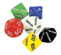 PAMINGONO Dados de Plástico 6 Caras Multicolor Juego de Mesa rol Dados a Granel para Fiestas y Juegos en Set de 6 Unidades Números Unidad Decena Centena Millar Diez Mil Cien Color Aleatorio