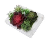 PAMINGONO de Pared con Marco de Fotos de Madera y Plantas Falsas, Elemento Decorativo para Interiores, Ideal para Dormitorio y Comedor con diseño Realista