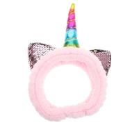 PAMINGONO Diadema de Unicornio de Coral Agradable para Mujer y Niña, Cómoda y Amigable la Piel, Adecuada para Maquillaje y Cuidado Facial en Casa o Spa