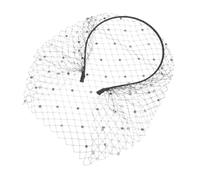 PAMINGONO Diadema Negra Velo de Malla y Gemas de Imitación, Accesorio Cabello de Boda y Fiesta, Banda Femenina para Eventos Obsequios, Complemento Elegante para Novia y Celebración