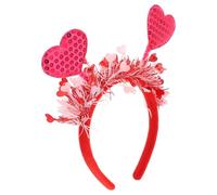 PAMINGONO Diadema para San Valentín Lentejuelas Rojas y Corazón Accesorio Ligero para Fiesta Romántica Cumpleaños y Despedida de Soltera Diseño Temático de Enamorados y Amor Complemento