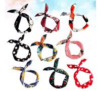 PAMINGONO Diademas de Alambre de Hierro Estampado de Leopardo para Mujer y Niña 9 Unidades Estilo Aleatorio Accesorios Cabello Pañuelo Cabeza Envoltura para Peinados