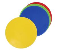 PAMINGONO Discos Marcadores de PVC para Campo de Fútbol y Tenis, Set de 4 Almohadillas Planas en Rojo, Amarillo, Azul y Verde, Accesorios Portátiles para Entrenamiento y Señalización