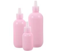 PAMINGONO Diseño a Prueba de Fugas para Set de 3 Botellas Rosa Exprimibles de Plástico y para Viaje Ideales para Gel, Champú y Uso en Gimnasio Gel Champú Uso en Gimnasio