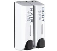 PAMINGONO Dispensador de Jabón Líquido Material Plástico Blanco de Pared Diseño y Pulsador para Hogar y Adecuado para Loción y Gel de Ducha